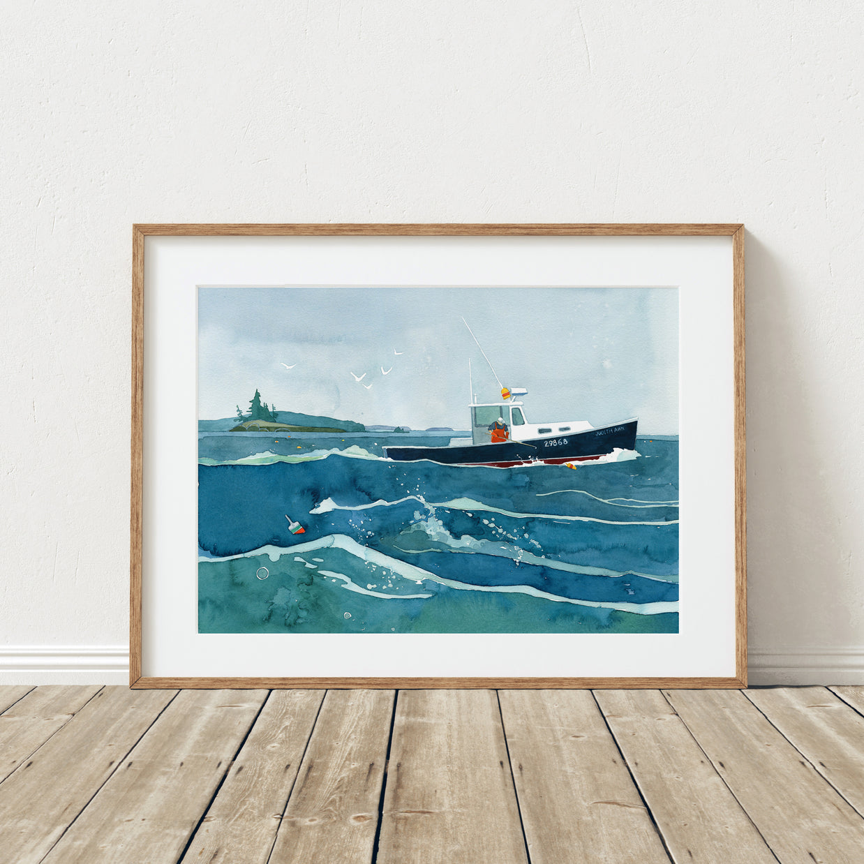 Lobster Fishing Boat Seascape Print