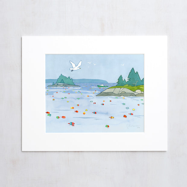 Maine Lobster Buoy Seascape Print