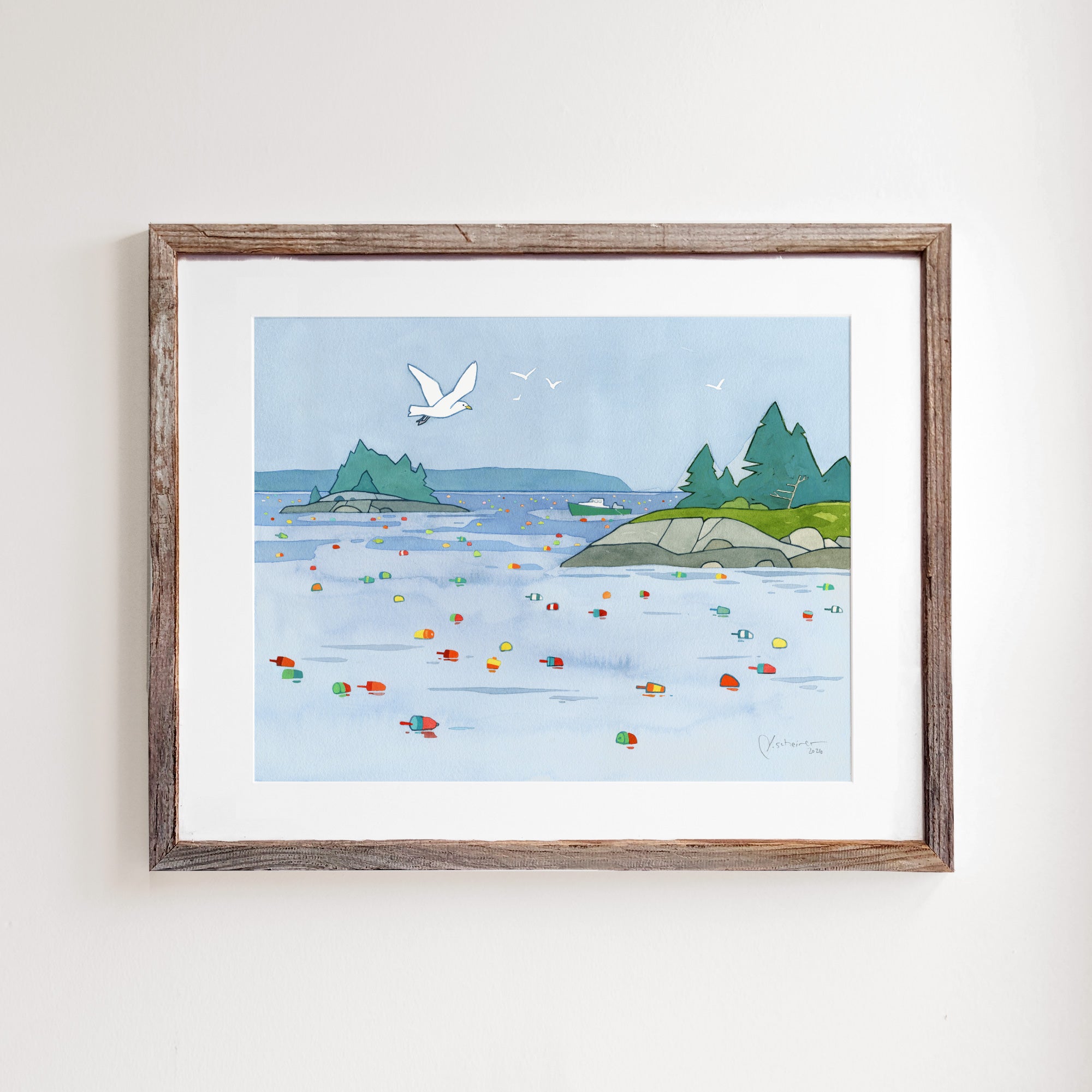 Maine Lobster Buoy Seascape Print