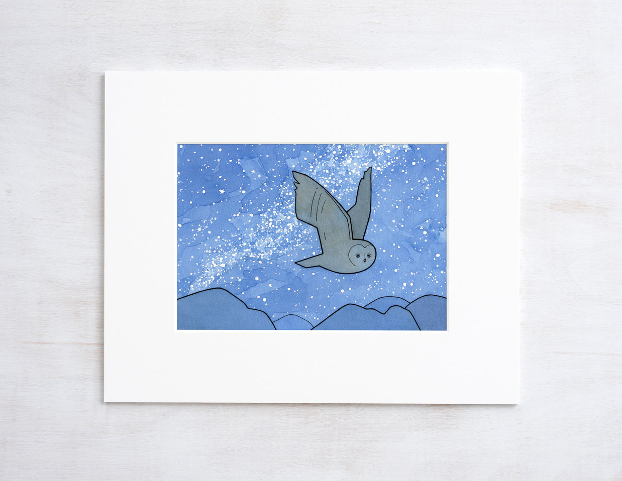 Flying Owl and Milky Way Print