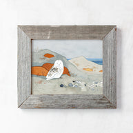 Snowy Owl Winter Beach Print