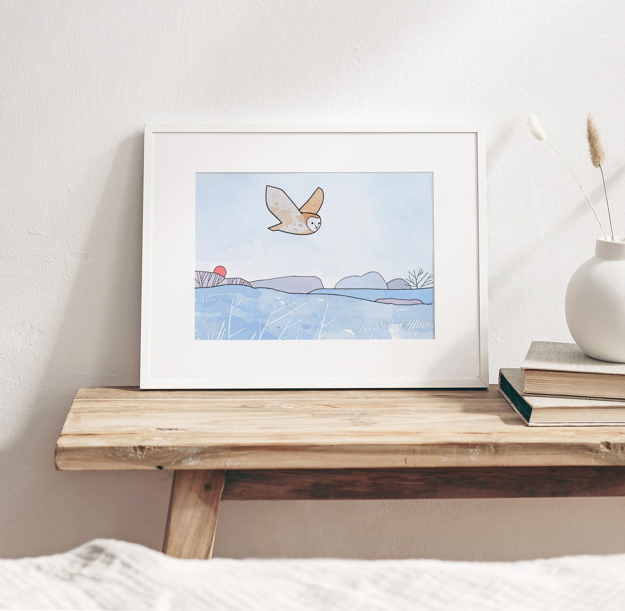 Flying Barn Owl Frost Print