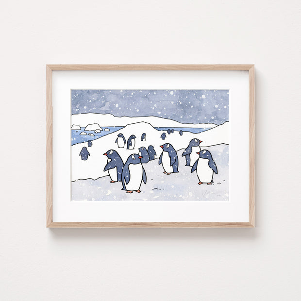 Gentoo Penguins Art Print