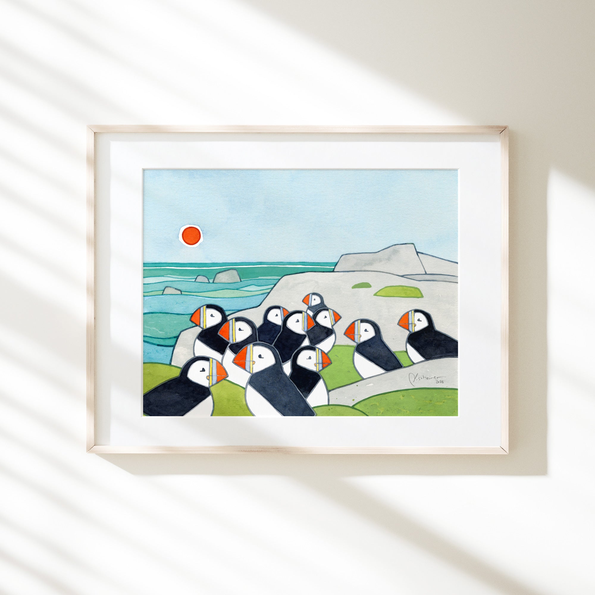 Puffin Colony Coastal Print