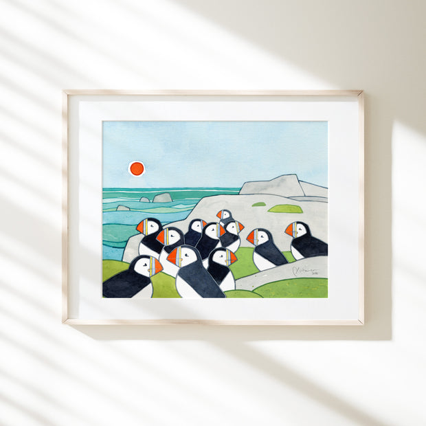 Puffin Colony Coastal Print