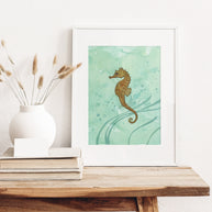 Lined Seahorse Print