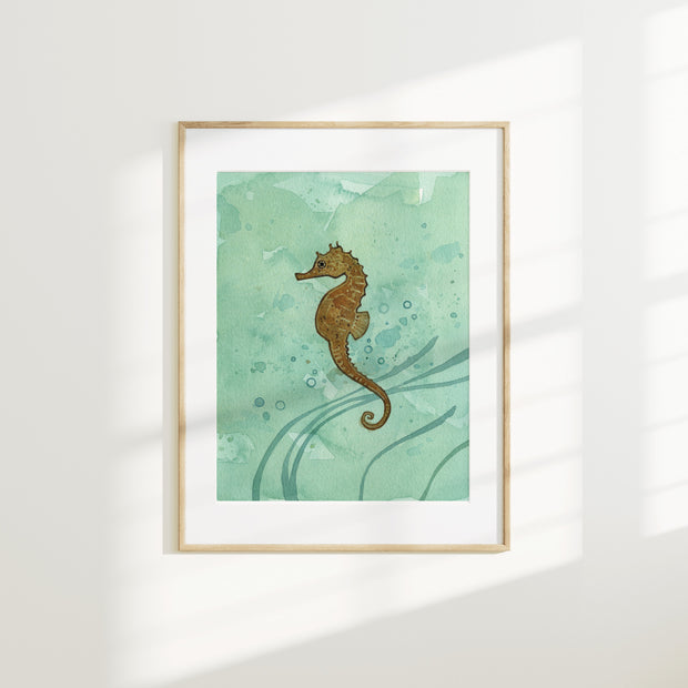 Lined Seahorse Print