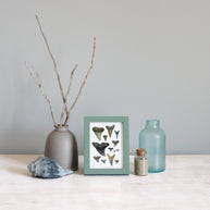 Shark Teeth Watercolor Art: Mini Framed Print