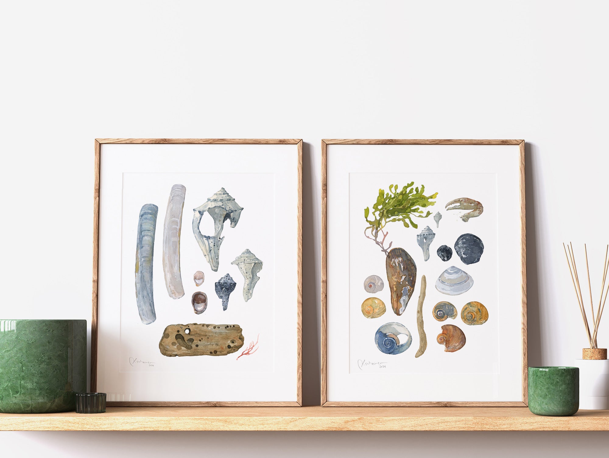 Beachcombing Print Set Seashore Wall Art