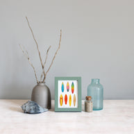 Framed Mini Vintage Surfboards 70s and 80s Print