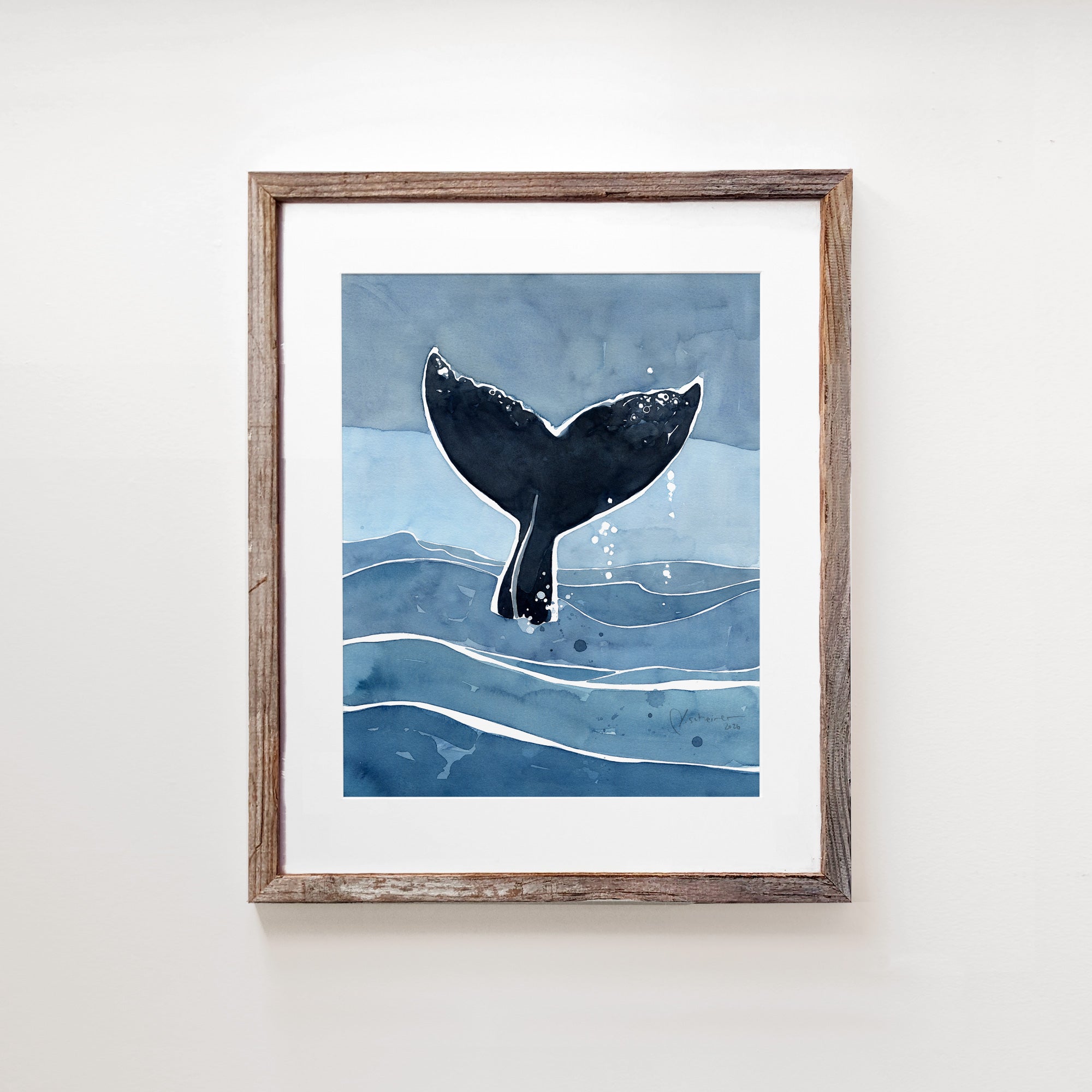 Whale Tail Ocean Print