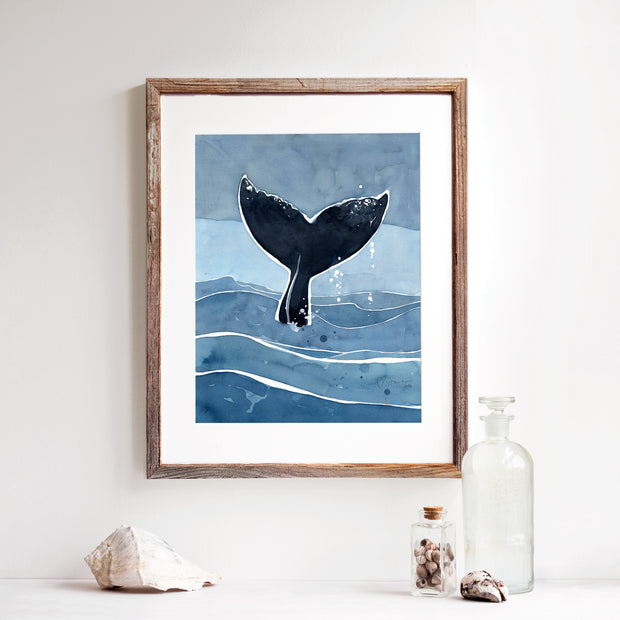 Whale Tail Ocean Print