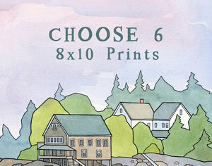 Choose Six 8x10 Prints, Animal Nursery Art Set