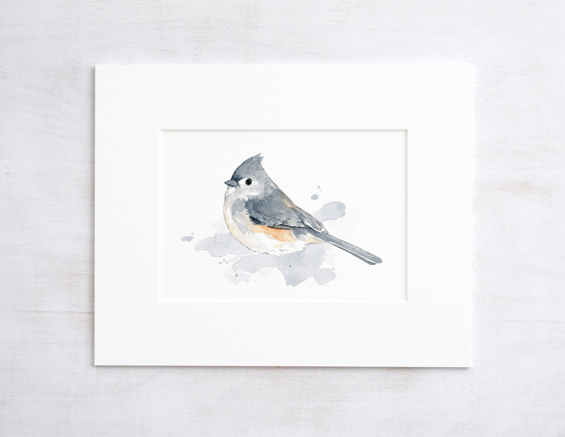 Tufted Titmouse Print, Bird Watercolor Painting, Bird Art