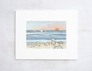 Choose Six 5x7" Prints, Animal Illustration Art Set