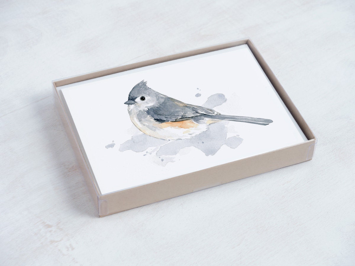 Bird Watercolor Card Set, Mixed Bird Art Stationery Gift