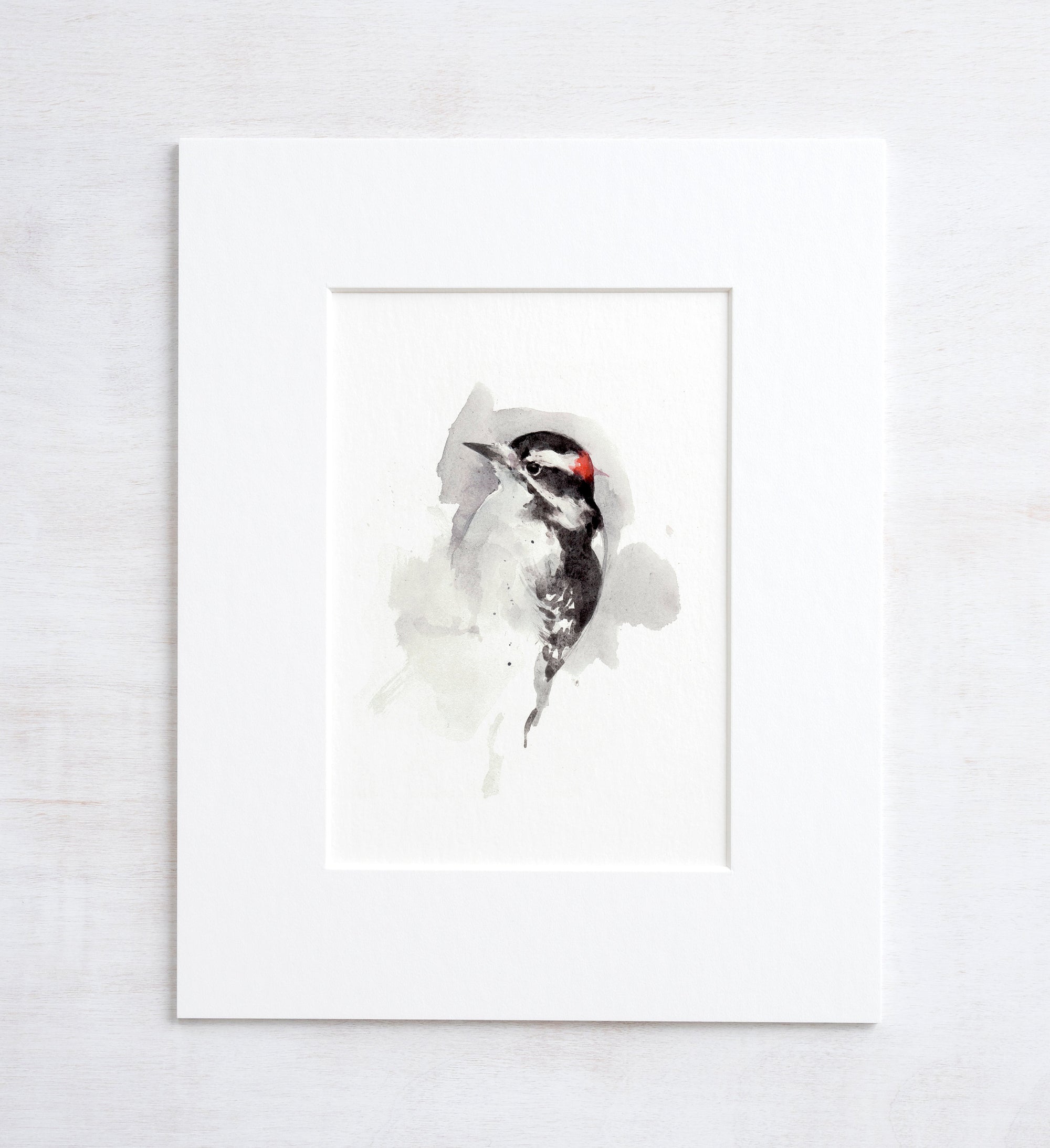 Woodpecker Watercolor Painting Art Print, Home Office Decor