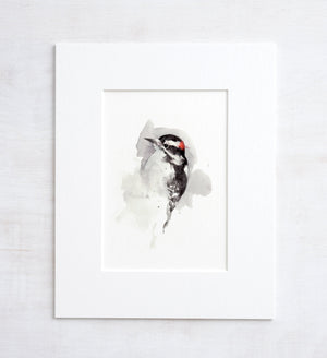 Woodpecker Watercolor Painting Art Print, Home Office Decor