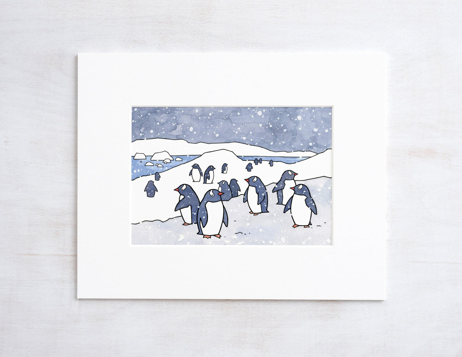 Gentoo Penguins Art Print, Nursery Wall Art, Animal Nursery Decor