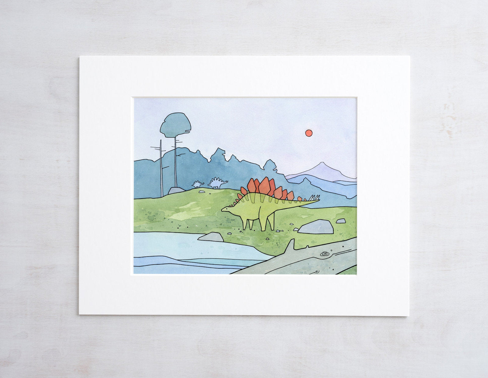 Stegosaurus Dinosaur Art Print, Dinosaur Kids Room Art