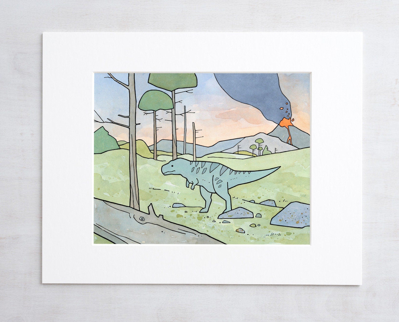 T Rex Print Dinosaur Decor, Dinosaur Kids Room Wall Art