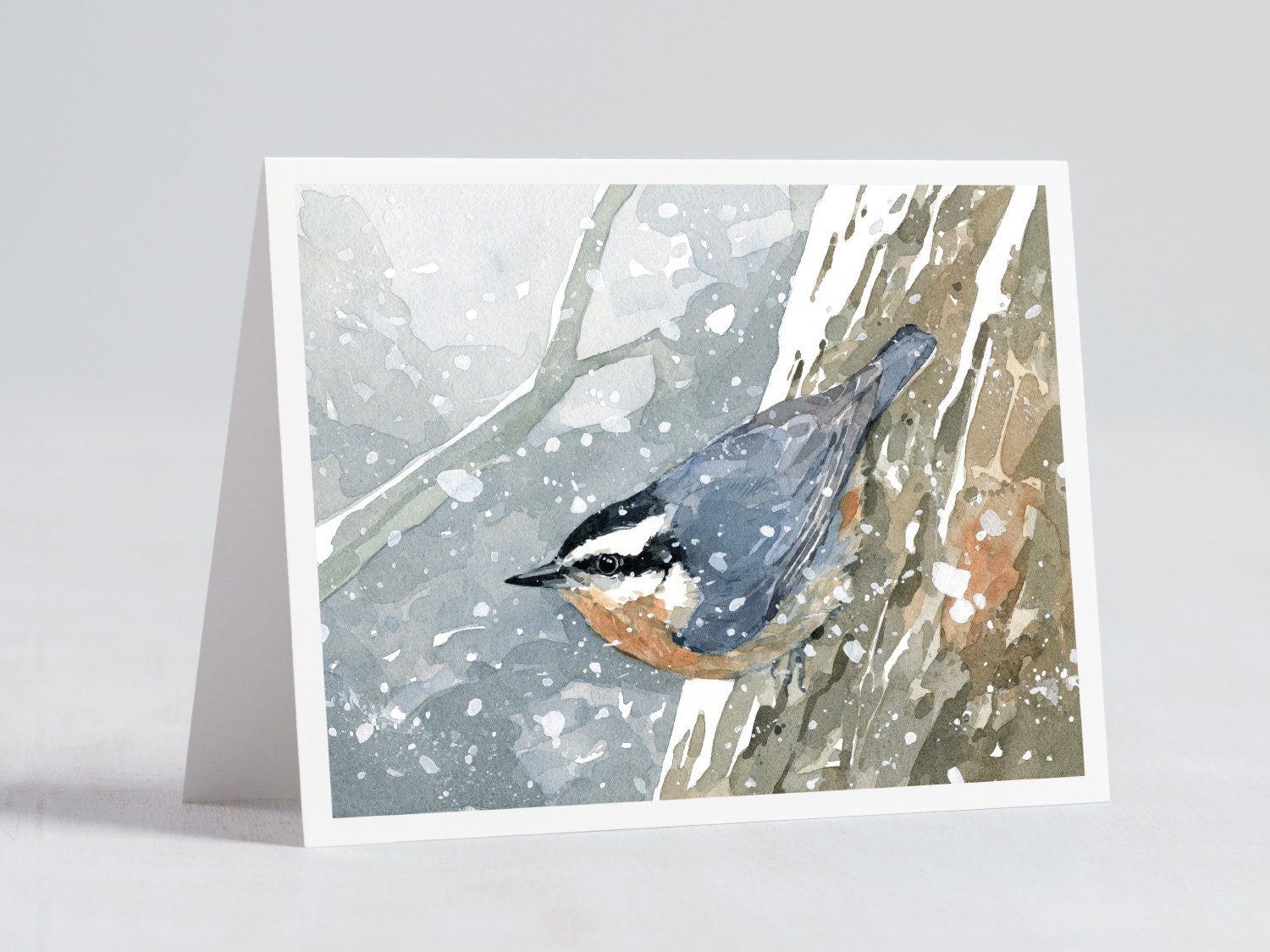 Nuthatch in Snow Christmas Card Set