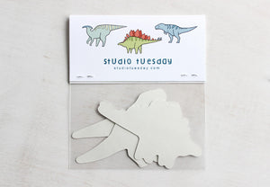 Dinosaur Sticker Set, 3 Die Cut Stickers, Stegosaurus, T Rex, & Duck Billed Dino Decals