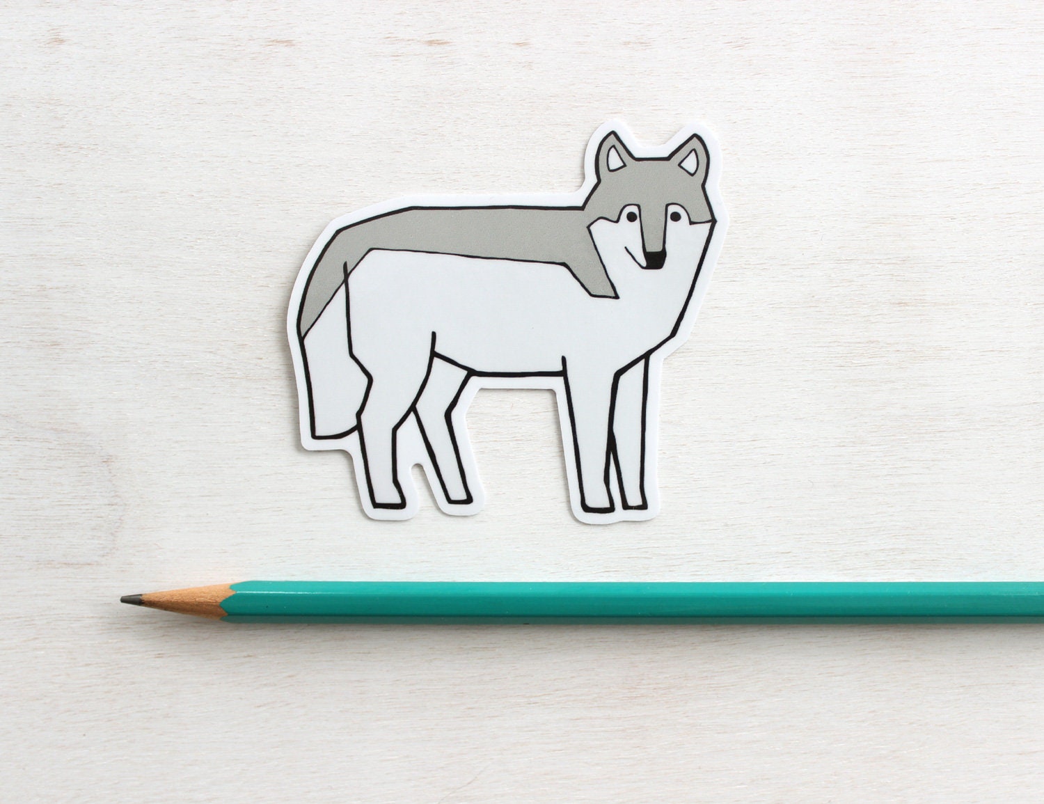 Wolf Vinyl Sticker, Animal Illustration Sticker, Laptop Decal