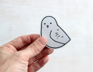 Snowy Owl Vinyl Sticker, Bird Illustration Cute Sticker