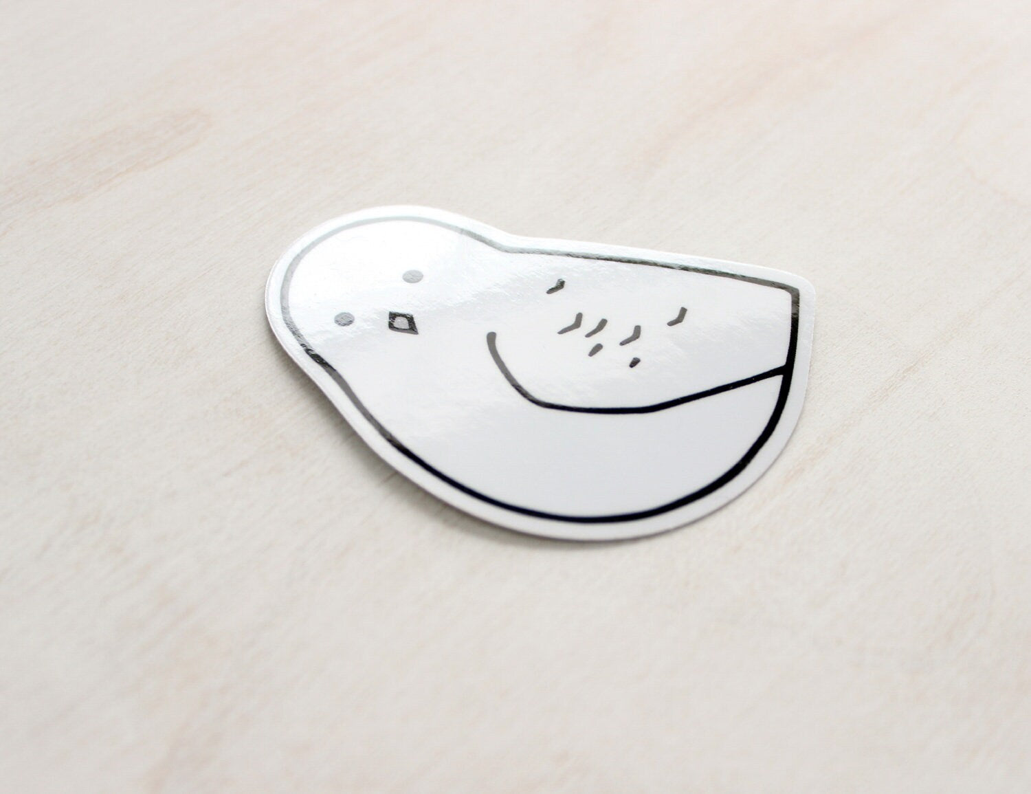 Snowy Owl Vinyl Sticker, Bird Illustration Cute Sticker