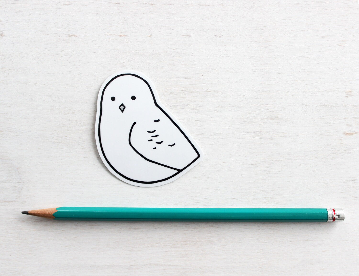 Snowy Owl Vinyl Sticker, Bird Illustration Cute Sticker