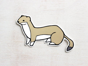 Weasel Vinyl Sticker, Whimsical Animal Illustration