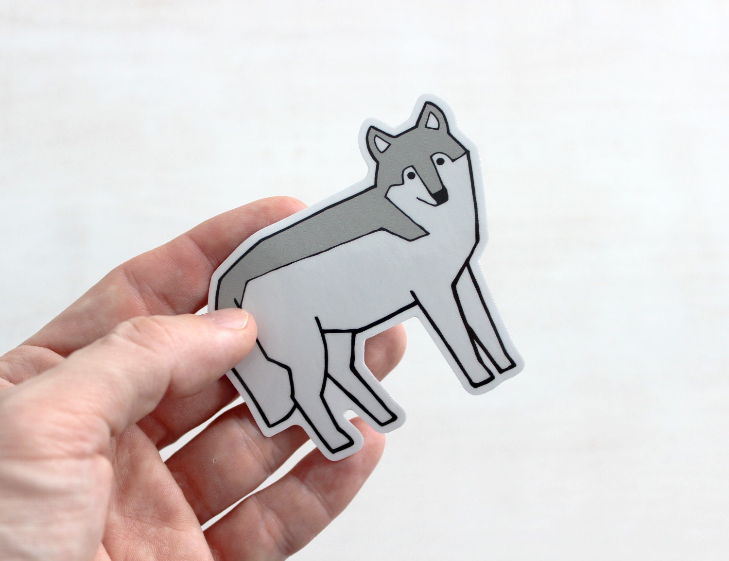 Wolf Vinyl Sticker, Animal Illustration Sticker, Laptop Decal