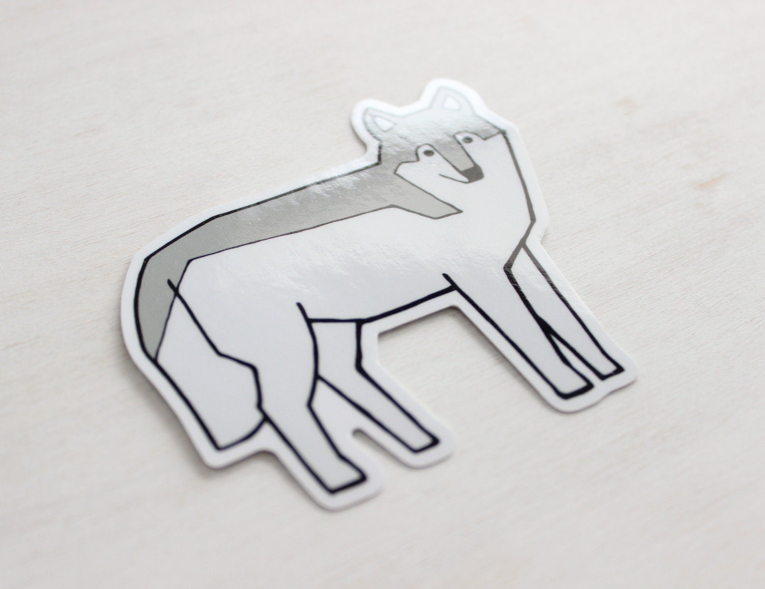 Wolf Vinyl Sticker, Animal Illustration Sticker, Laptop Decal