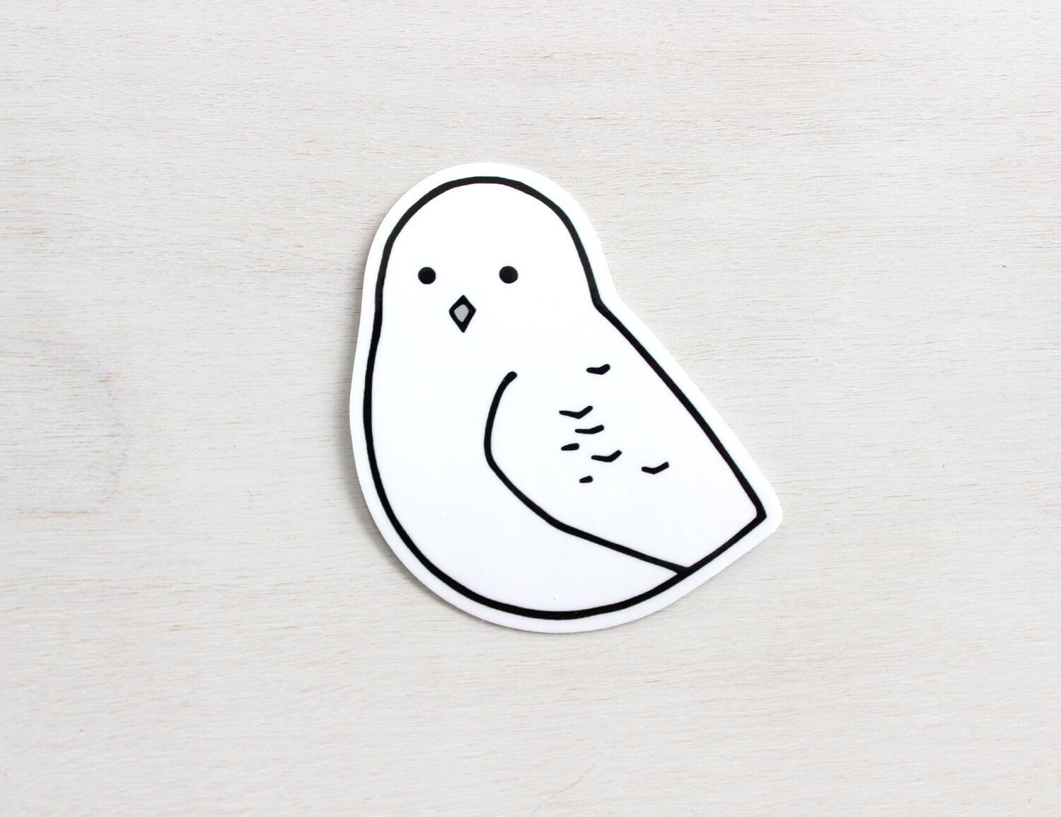 Snowy Owl Vinyl Sticker, Bird Illustration Cute Sticker