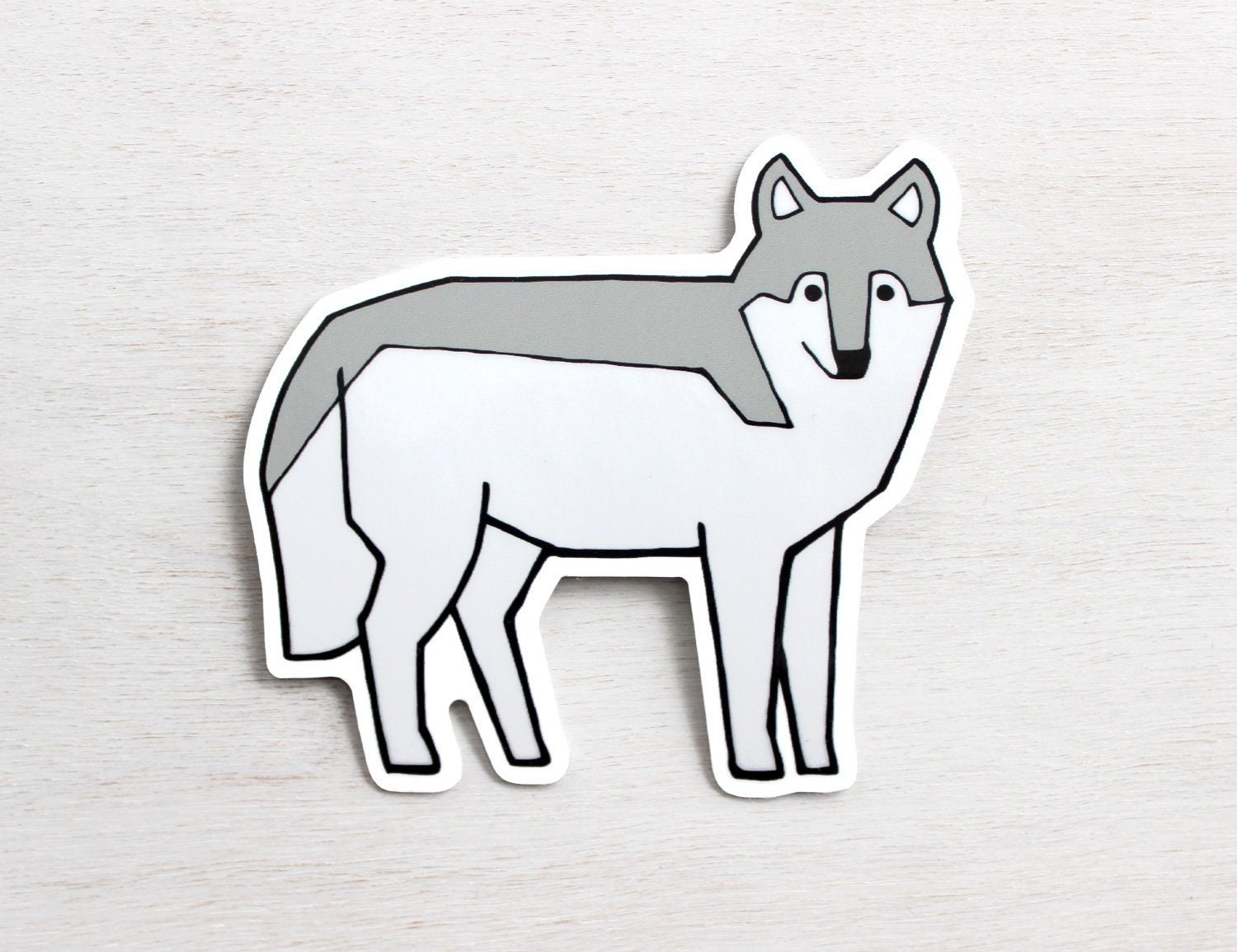 Wolf Vinyl Sticker, Animal Illustration Sticker, Laptop Decal