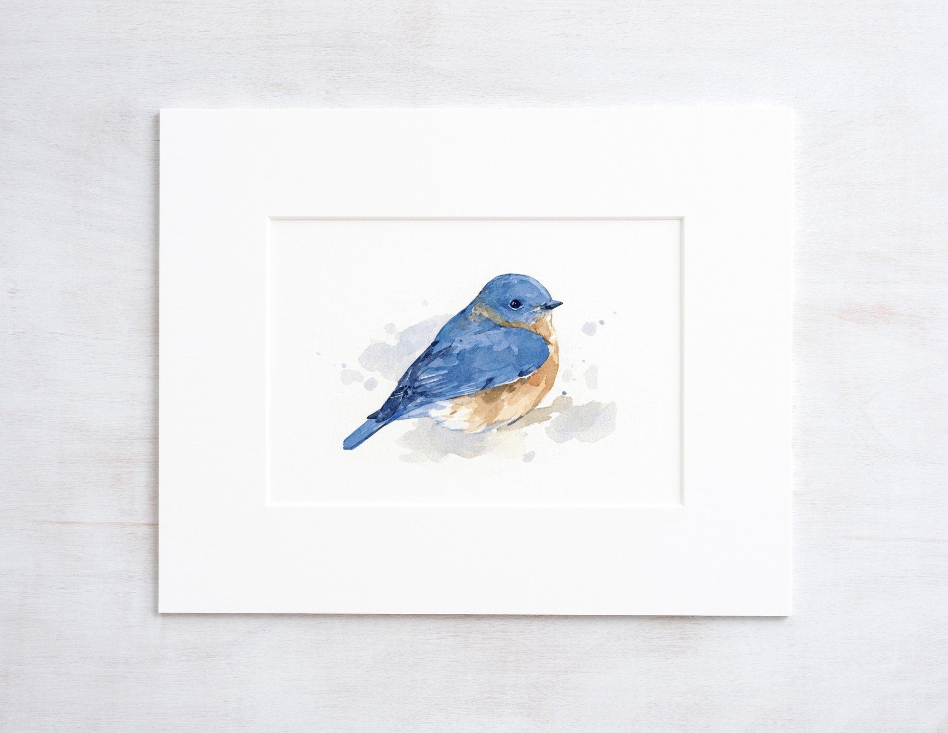 Bluebird Watercolor Painting, Bird Print