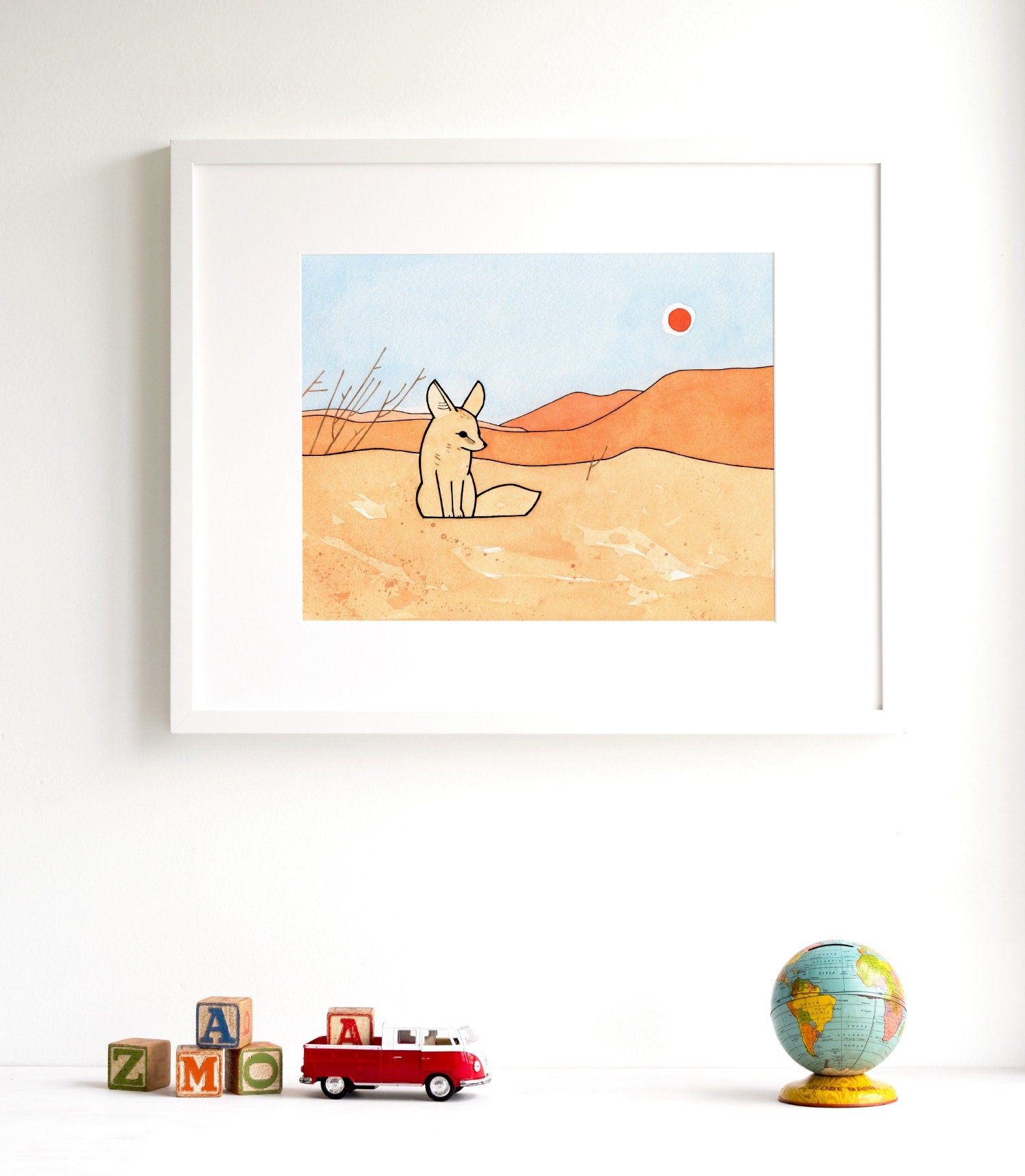 Fennec Fox Art Print, Kids Room Wall Art, Childs Room Decor