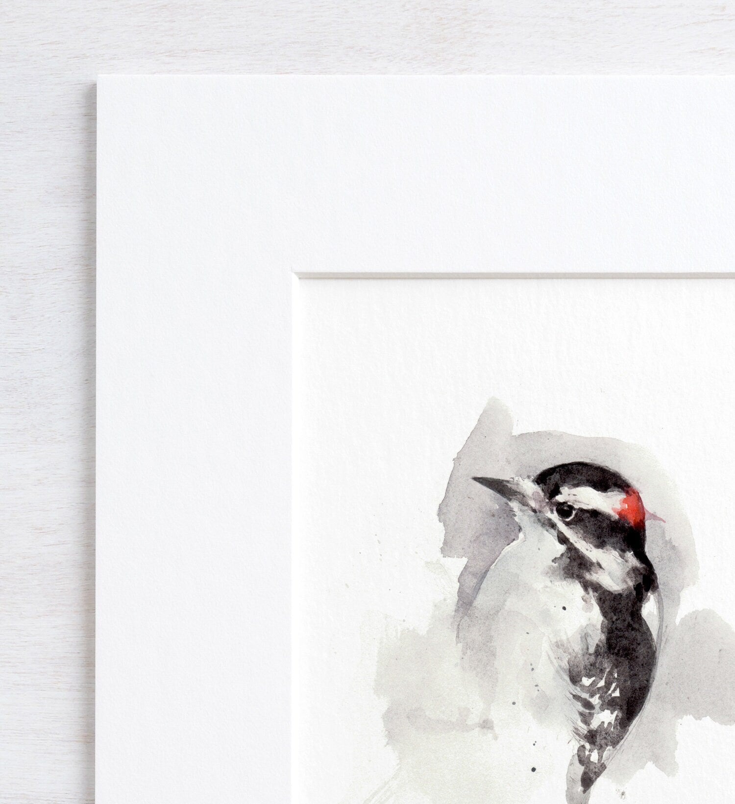 Woodpecker Watercolor Painting Art Print, Home Office Decor