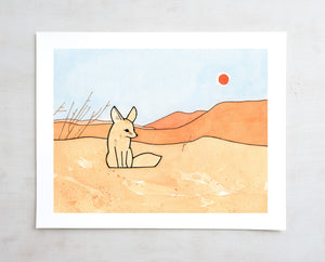 Fennec Fox Art Print, Kids Room Wall Art, Childs Room Decor