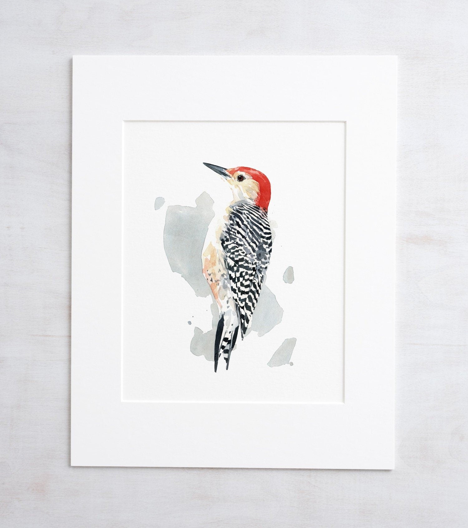 Red-bellied Woodpecker Print Watercolor Bird Painting, Bird Wall Art