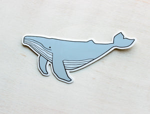 Whale Sticker, Ocean Animal Laptop Sticker, Waterproof Vinyl Art Sticker Decal