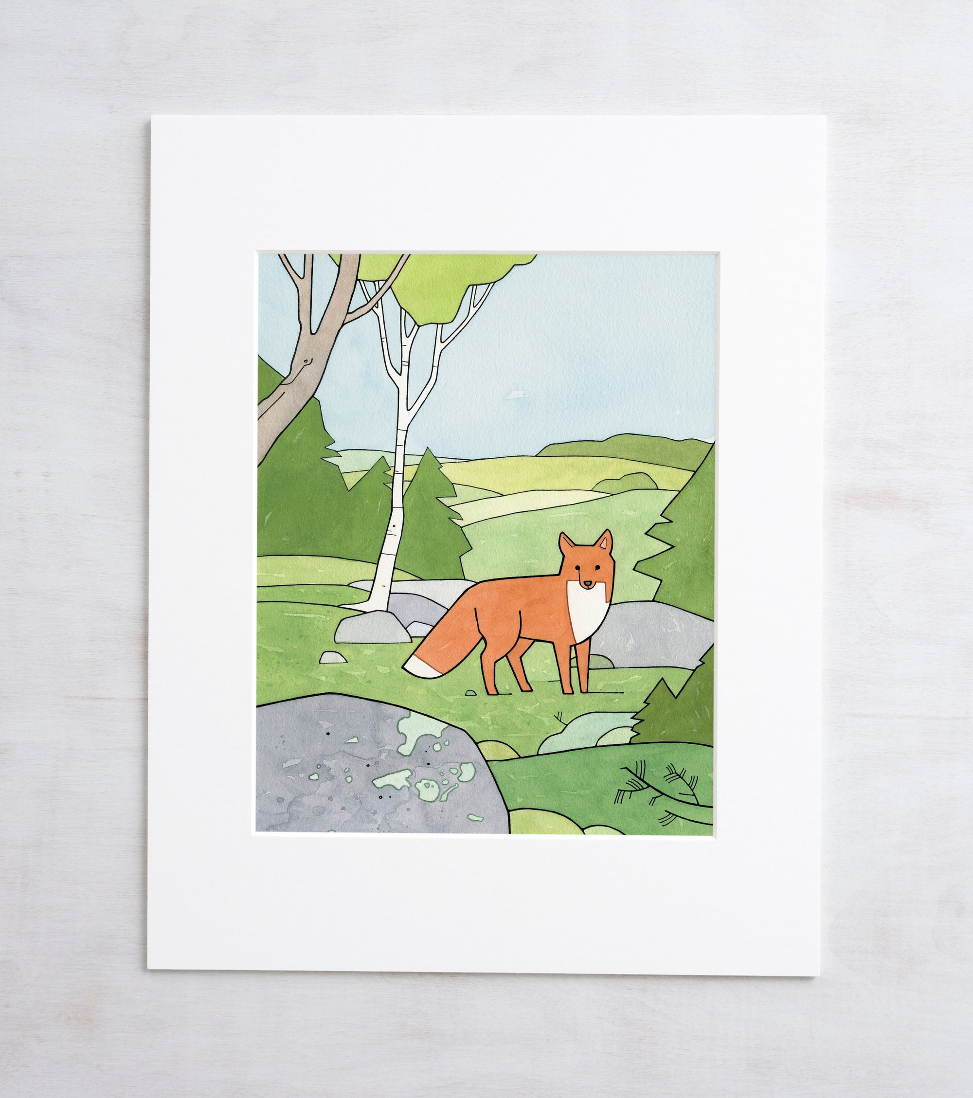 Red Fox Nursery Art Print, Woodland Kids Room