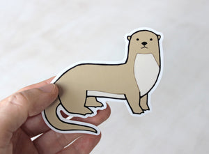 Otter Sticker, Cute Animal Art Sticker, Waterproof Vinyl Sticker, Computer Decal