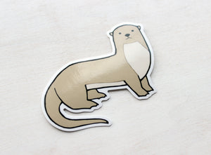 Otter Sticker, Cute Animal Art Sticker, Waterproof Vinyl Sticker, Computer Decal