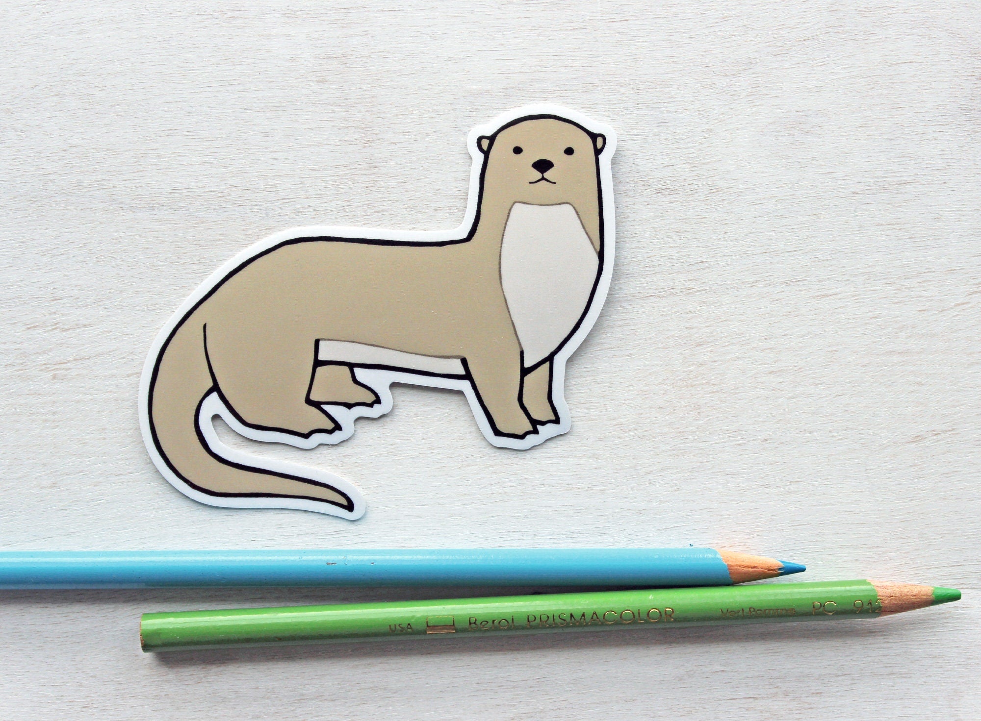 Otter Sticker, Cute Animal Art Sticker, Waterproof Vinyl Sticker, Computer Decal