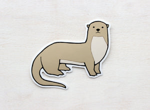 Otter Sticker, Cute Animal Art Sticker, Waterproof Vinyl Sticker, Computer Decal