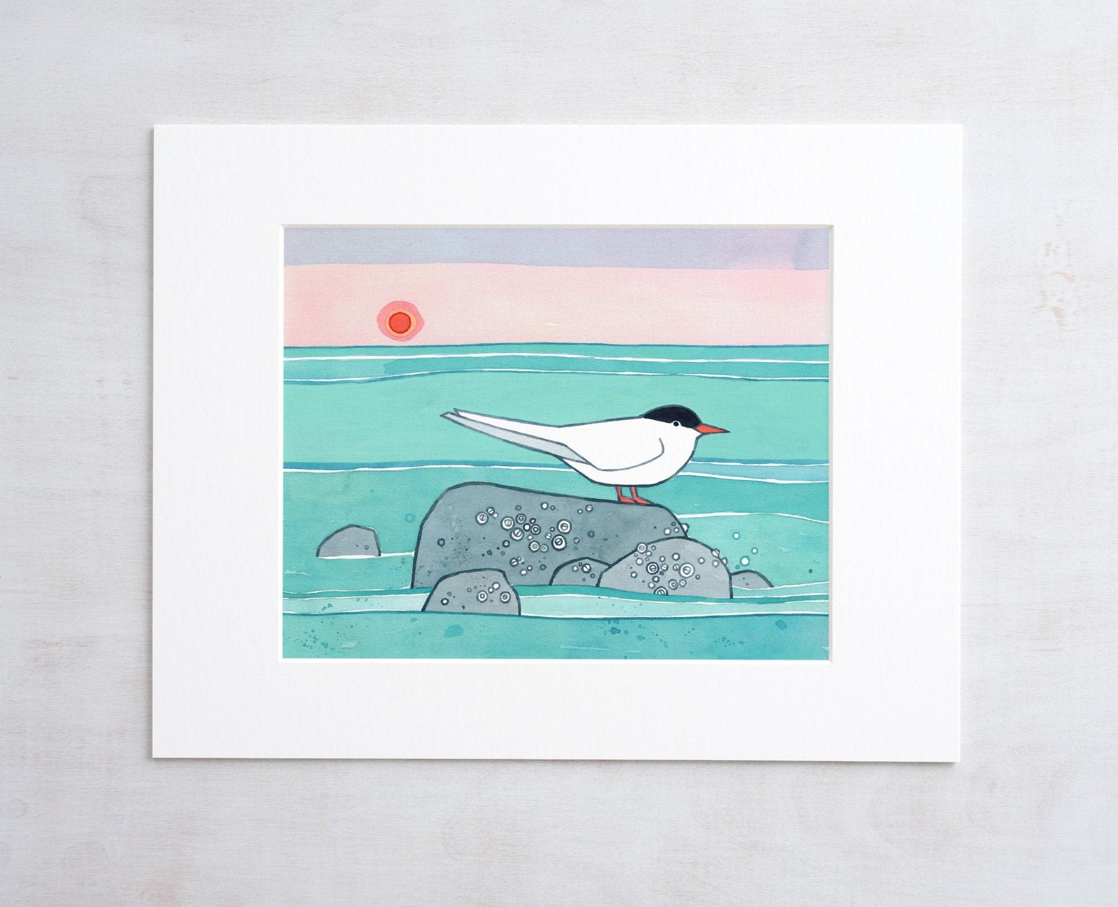 Tern Watercolor Beach Art Print, Coastal Wall Art, Kids Room Decor