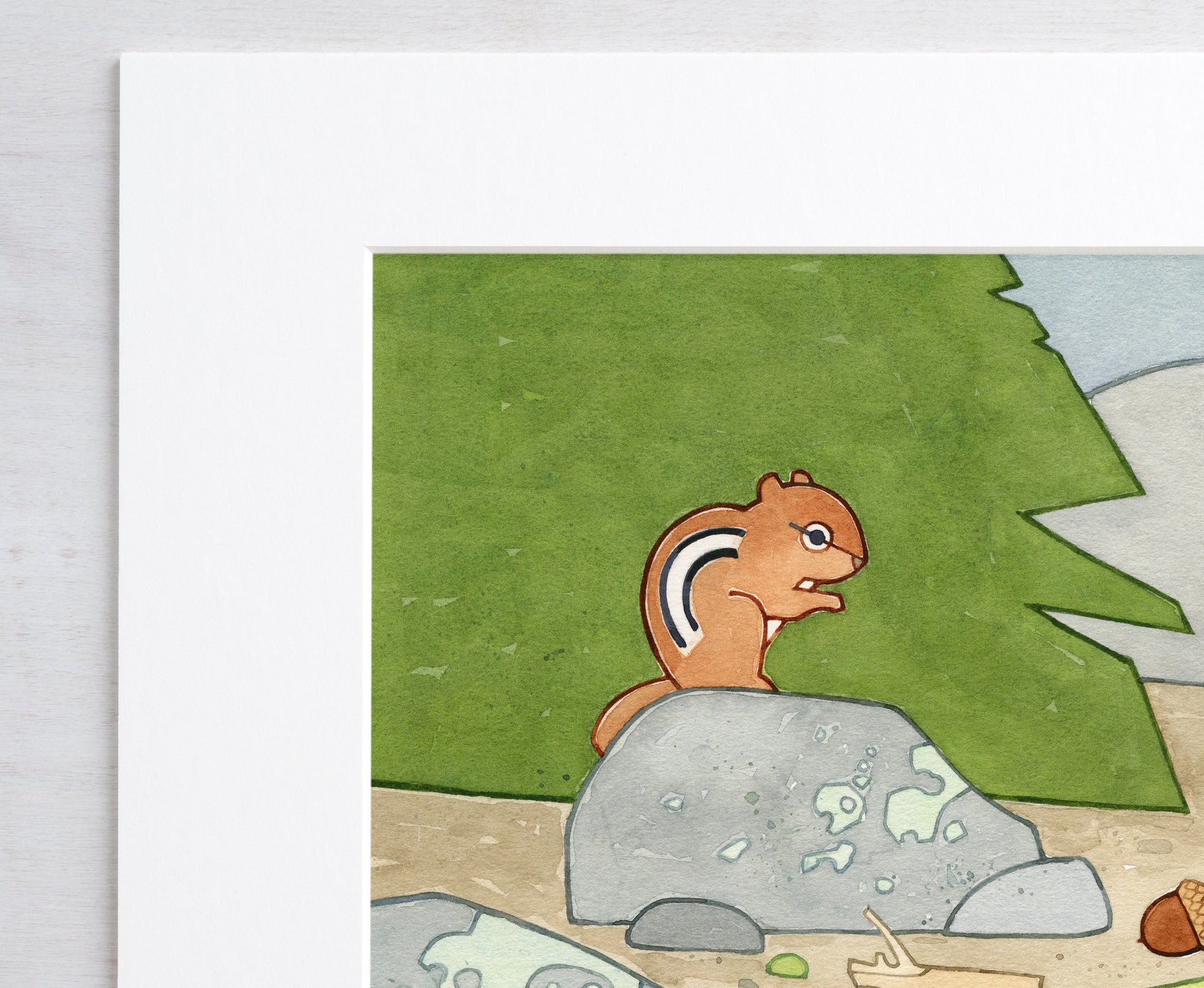 Chipmunk Woodland Print, Kids Room Art
