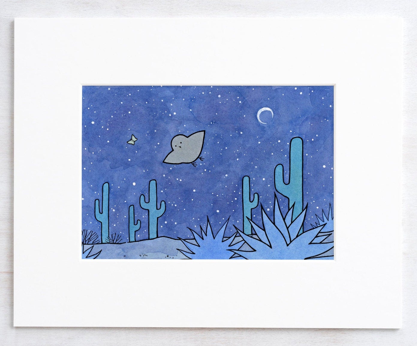 Elf Owl Print, Desert Cactus Art, Arizona Desert, Cactus Print Nursery Decor